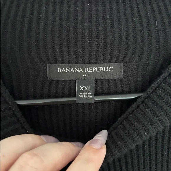 Banana Republic Factory Black Funnel Neck Ribbed Sweater Size XXL - Picture 5 of 11